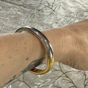 Hillberg & Berk Two Tone Hinged Bangle Bracelet